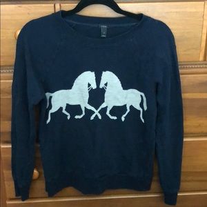 J Crew Horse Print Sweatshirt Size Small